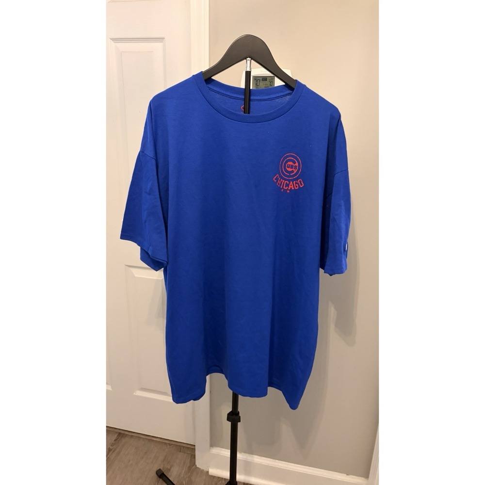 Champion MLB Chicago Cubs Big Back Graphic T-Shirt 2XL Royal Blue Vintage Style